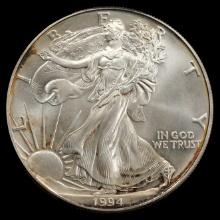 1994 American Silver Eagle - $1 - 1 oz Troy .9999 Fine Silver Bullion Coin