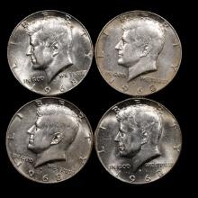 (4) 1968-D Silver Kennedy Half Dollars - 50c - Brilliant Uncirculated