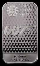 *HIGHLIGHT* 1oz James Bond 007 - Diamonds are Forever Silver Bar - By The Royal Mint