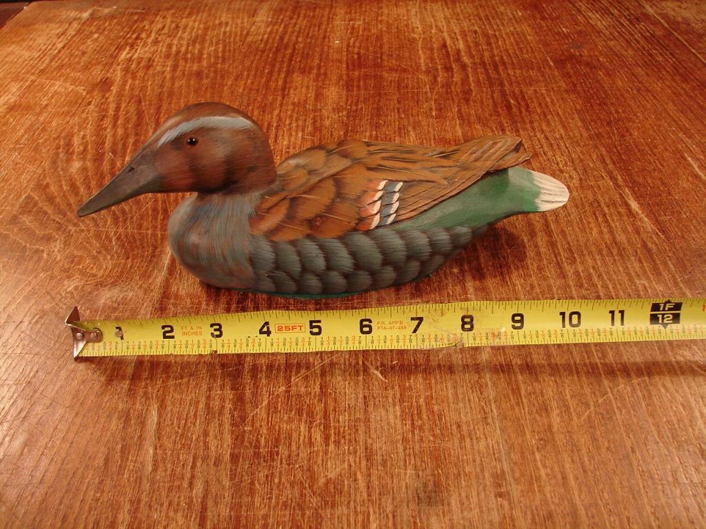 Decorative painted Teal duck decoy.