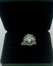 5 Carats Blue Green VVS Ring