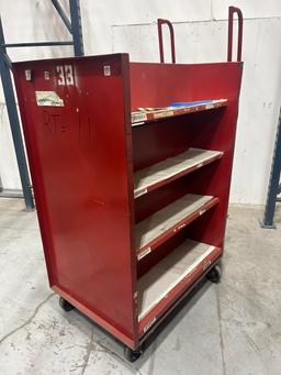 Metal 8-Shelf Library / Warehouse Cart 42"" x 30"" x 62""