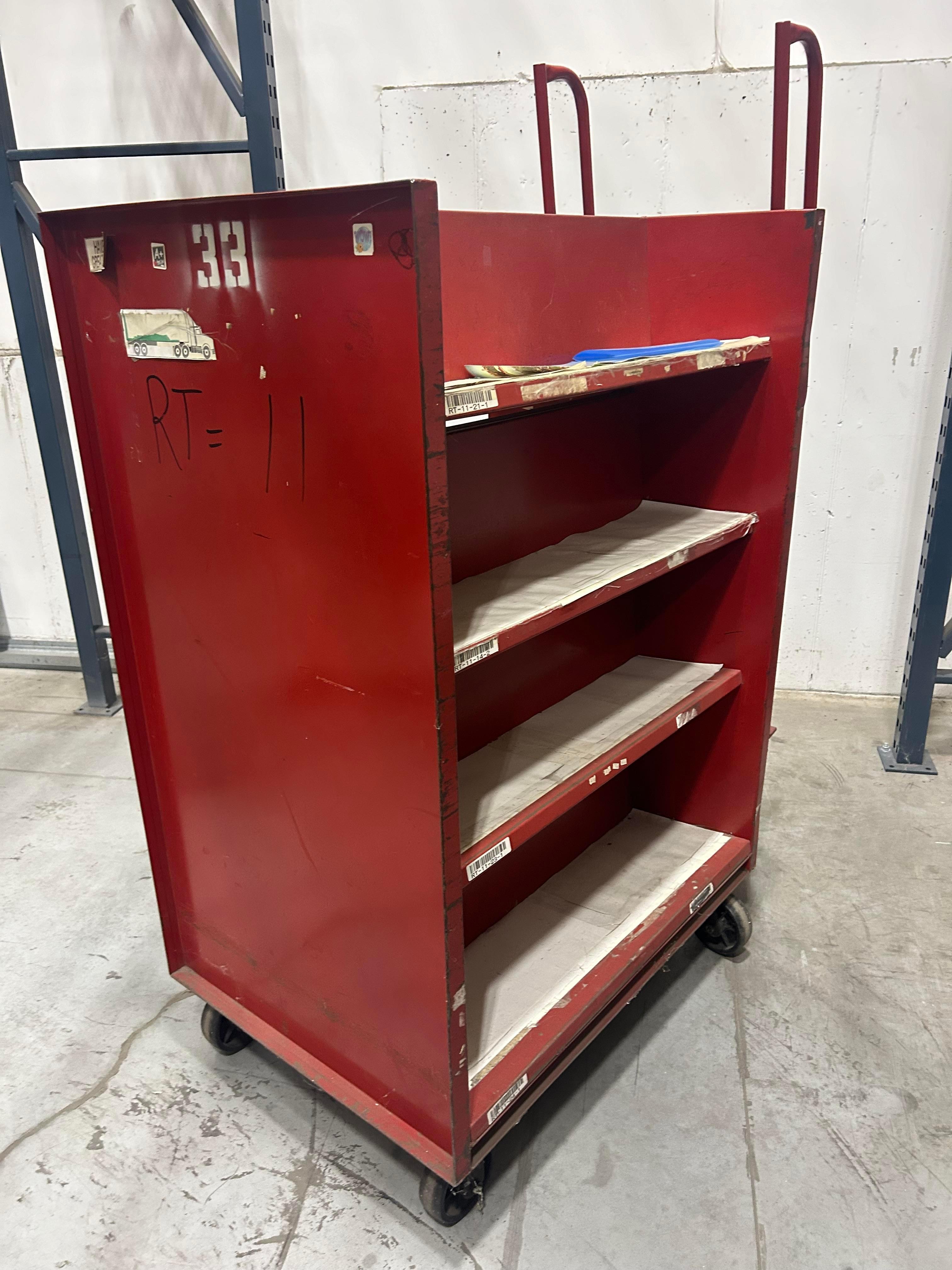 Metal 8-Shelf Library / Warehouse Cart 42"" x 30"" x 62""