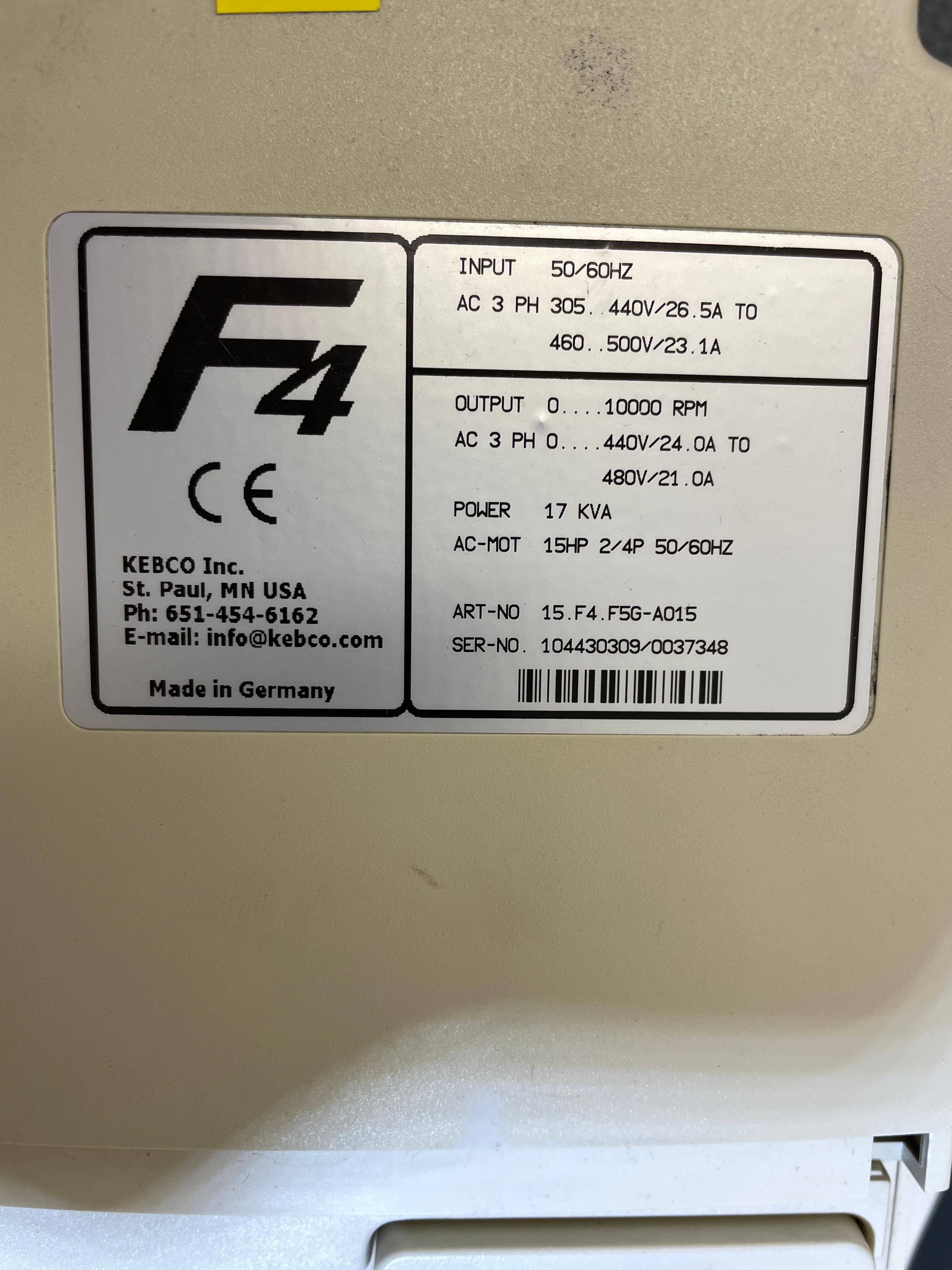 Kebco Combivert 15 hp AC Motor Drive
