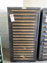 18 Drawer Equipto Tool Storage Cabinet 30”W x 28”D x 59.5”H