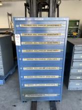 9 Drawer Stanley Vidmar Tool Storage Cabinet 30”W x 28”D x 59”H