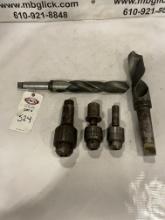 Lot of Drill Chucks & Drill Bits