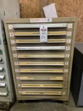 Stanley Vidmar 10-Drawer Rolling Storage Cabinet 30”x50”x28”