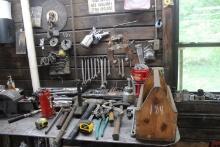 Lots of Misc. Tools on Steel Work Bench