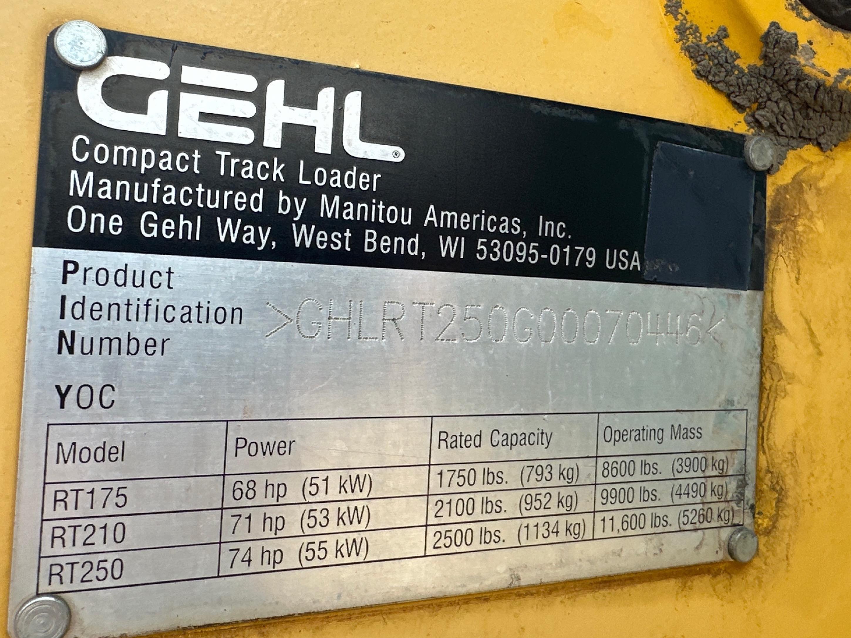 Gehl RT250 Skidsteer