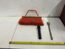 Large Bristle Broom Head, Pickle Fork, Flashlight