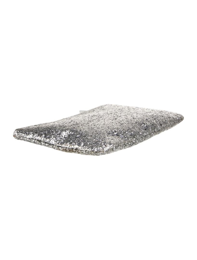 Kate Spade Metallic & Silver Glitter Zip Clutch