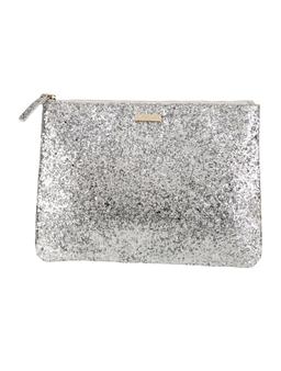 Kate Spade Metallic & Silver Glitter Zip Clutch