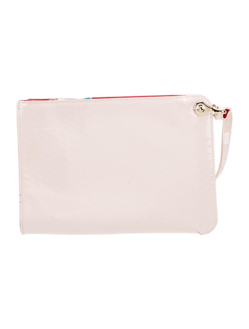 Christian Louboutin Pink Lthr Gold-tone Hdw Clutch