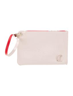 Christian Louboutin Pink Lthr Gold-tone Hdw Clutch