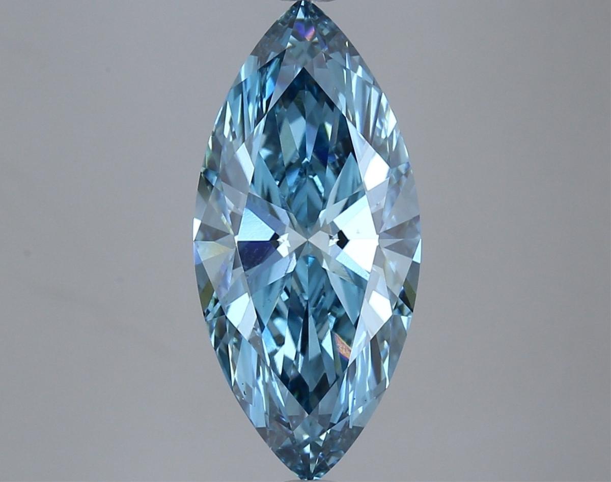 Fancy Blue Marquise Cut 3.81ct Vs1 Lab Diamond