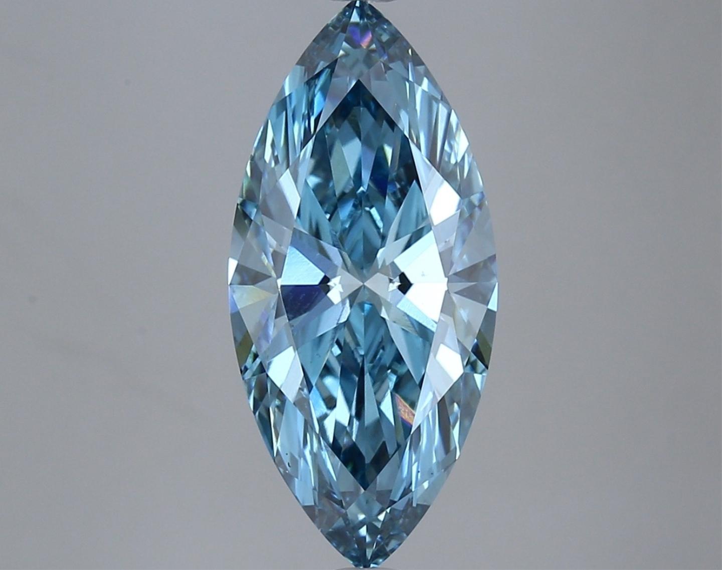 Fancy Blue Marquise Cut 3.81ct Vs1 Lab Diamond