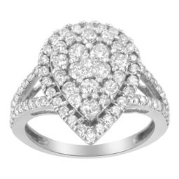 Stunning 1.50ct Diamond Halo Pear Cluster Ring