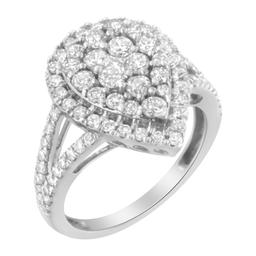 Stunning 1.50ct Diamond Halo Pear Cluster Ring