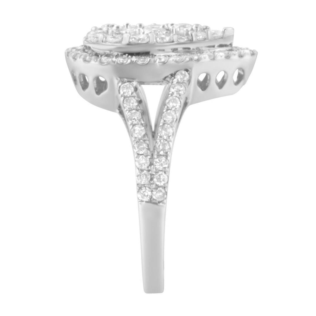 Stunning 1.50ct Diamond Halo Pear Cluster Ring