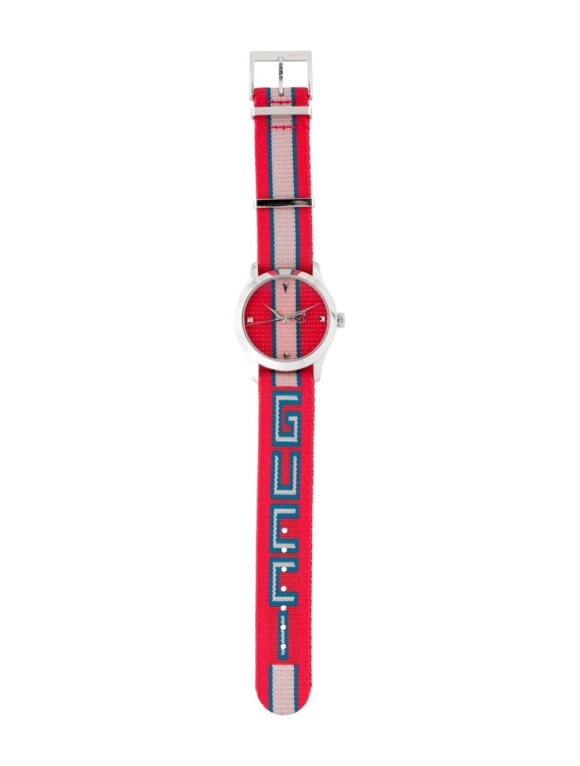 Gucci G-timeless Red & Pink Dial Qtz Women's 38mm