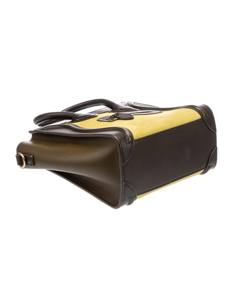 Celine Yellow Leather Striped Zip Cls Shldr Bag