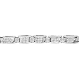 14k White Gold Princess 5.00ct Diamond Bracelet