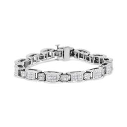 14k White Gold Princess 5.00ct Diamond Bracelet