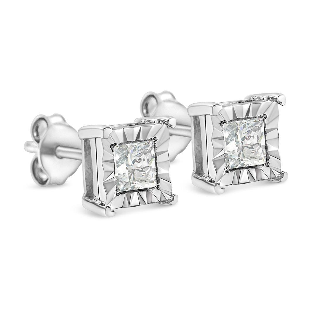 Sparkling .63ct Diamond Miracle Set Stud Earrings