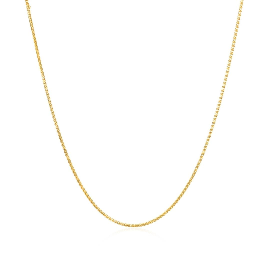 14k Gold Diamond-cut Round Wheat Chain 0.6mm