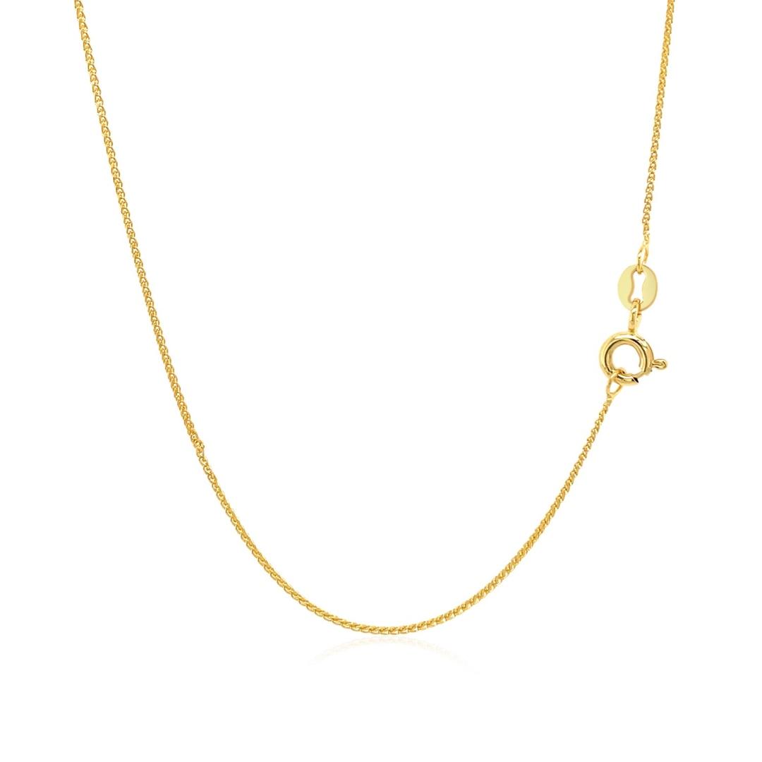 14k Gold Diamond-cut Round Wheat Chain 0.6mm