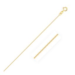 14k Gold Diamond-cut Round Wheat Chain 0.6mm