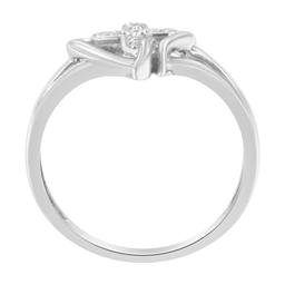 10k Gold Round .03ct Diamond Accent Cross Ring