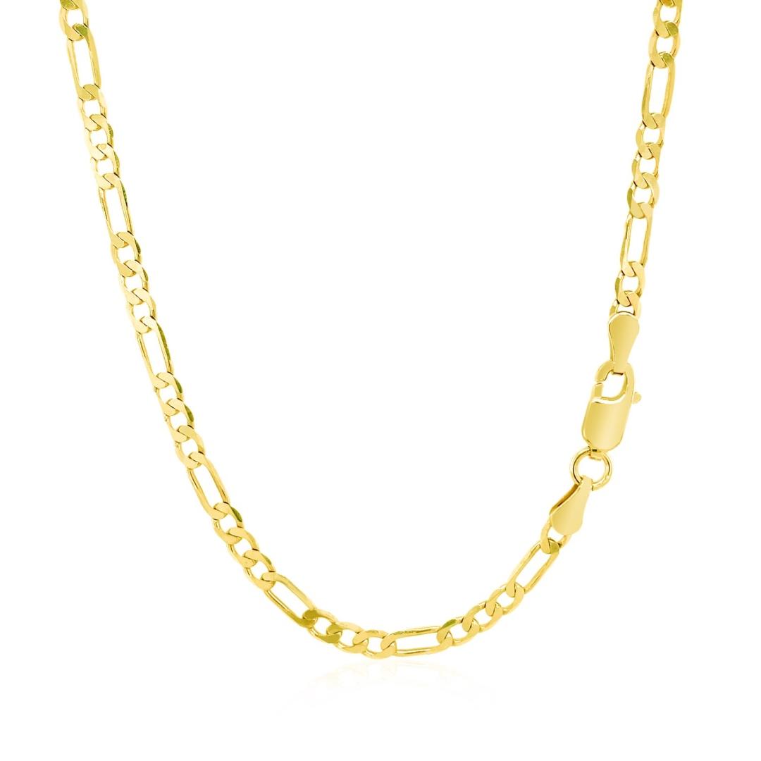 14k Gold Solid Figaro Chain