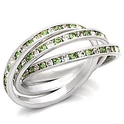 Classy .72ct Peridot & White Topaz Multilayer Ring