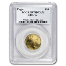 2002-w 1/4oz Proof American Gold Eagle Pr70 Dcam