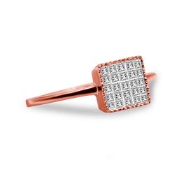 10k Rose Gold .36ct Diamond Composite Square Ring