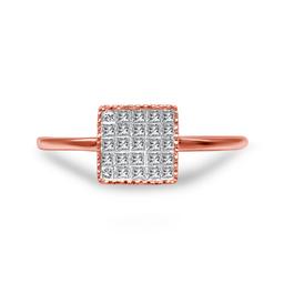 10k Rose Gold .36ct Diamond Composite Square Ring