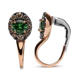 18k Two-tone Gold 1.15ct Tsavorite Earrings