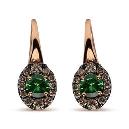 18k Two-tone Gold 1.15ct Tsavorite Earrings