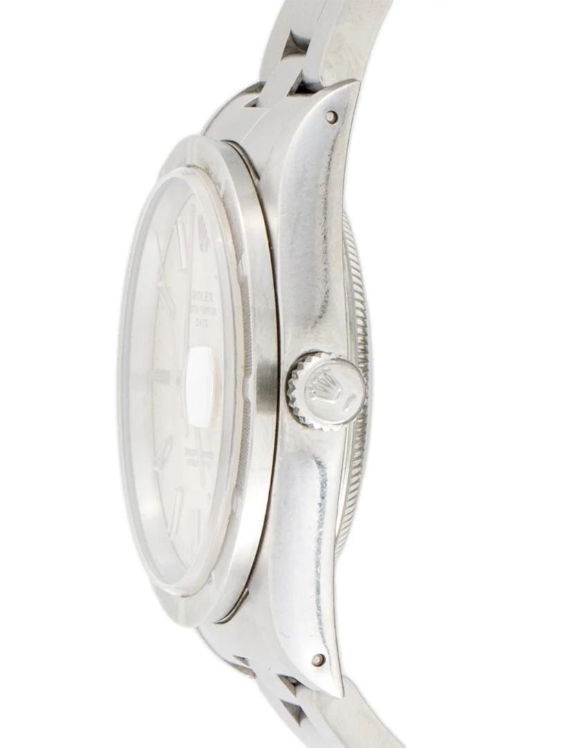 Rolex Date Silver Dial Auto Unisex Watch 34mm