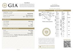 Gia Certified Round Cut .50ct Vvs1 Diamond