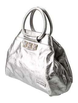 Marc Jacobs Metallic & Silver Leather Top Hdl Bag