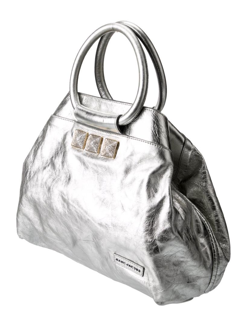 Marc Jacobs Metallic & Silver Leather Top Hdl Bag