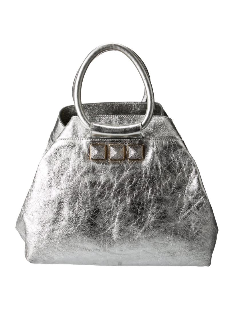 Marc Jacobs Metallic & Silver Leather Top Hdl Bag