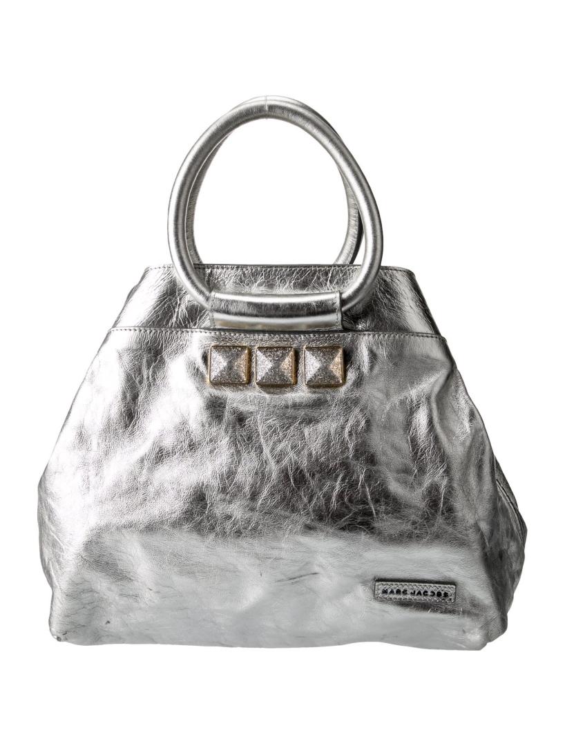Marc Jacobs Metallic & Silver Leather Top Hdl Bag