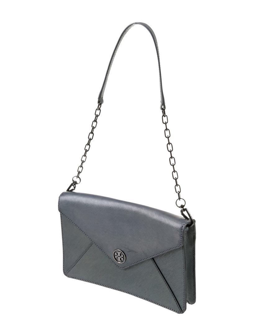 Tory Burch Grey Gunmetal Hdw Chain-link Shldr Bag