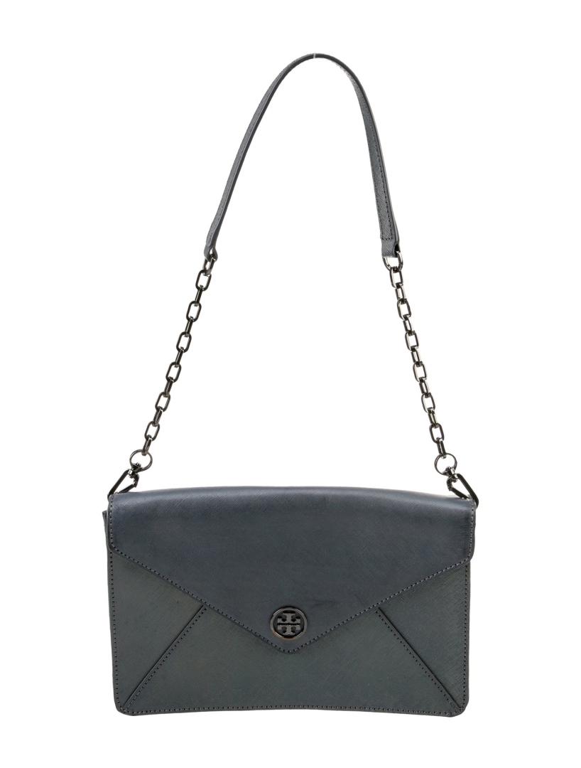 Tory Burch Grey Gunmetal Hdw Chain-link Shldr Bag