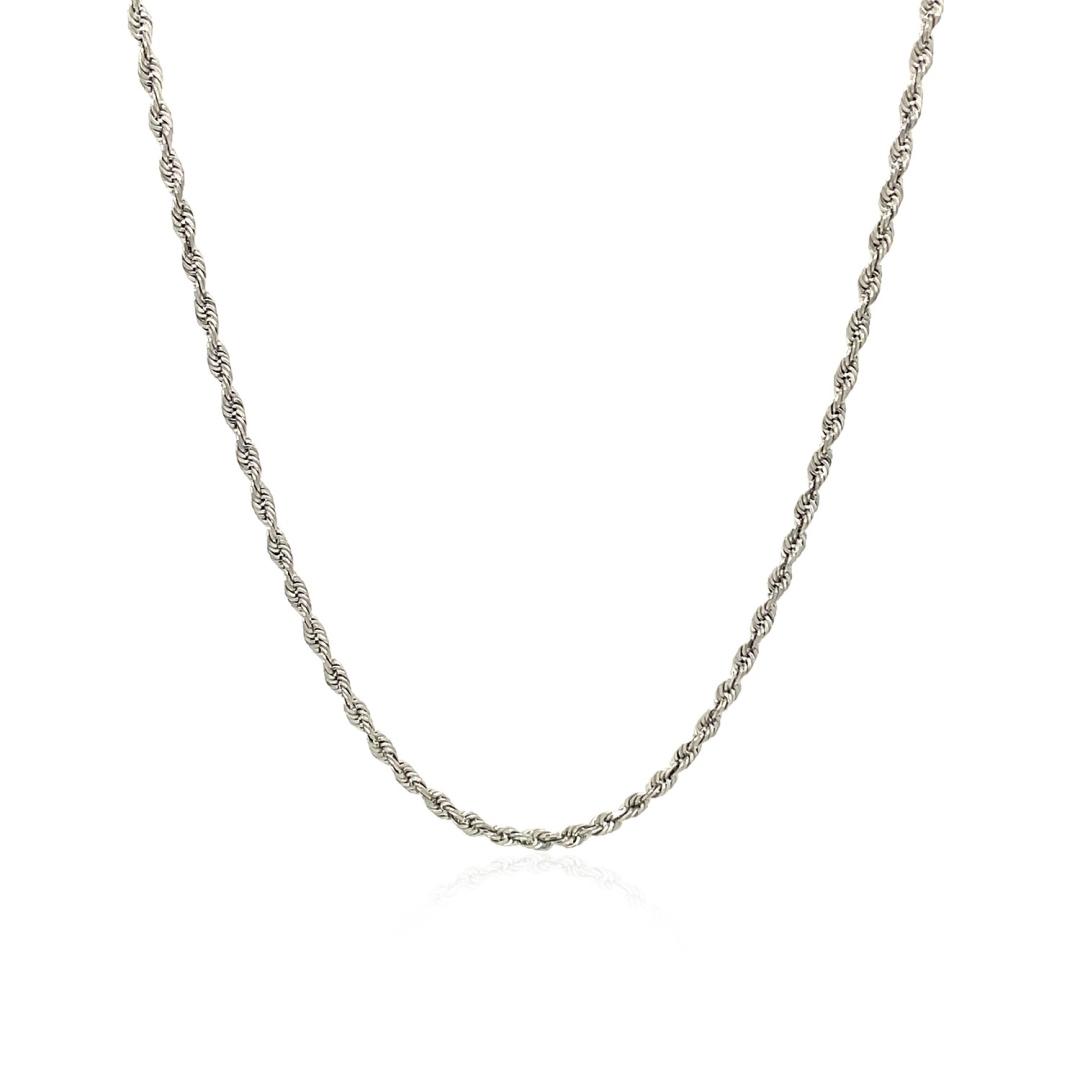 10k White Gold Solid Diamond-cut Rope Chain 1.6mm