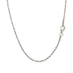 10k White Gold Solid Diamond-cut Rope Chain 1.6mm